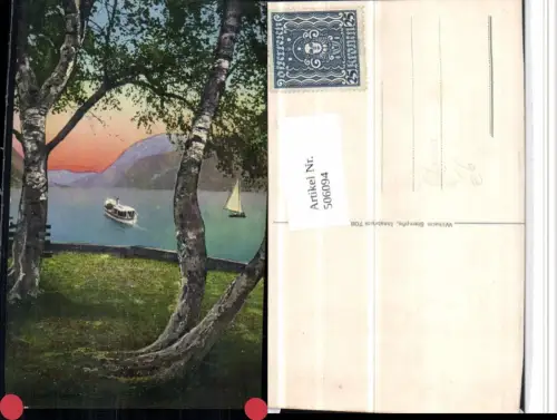 506094,Plansee See b. Reutte Dampfer Segelboot Bergkulisse