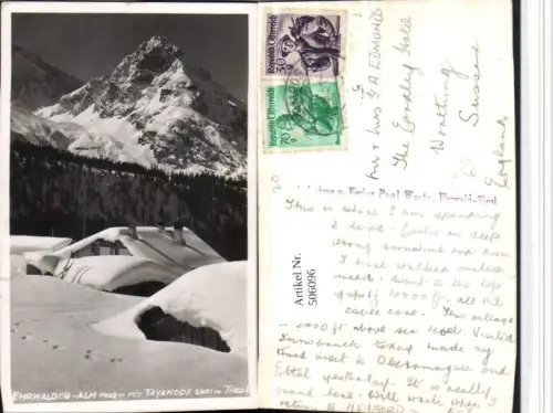 506096,Ehrwalder-Alm b. Ehrwald m. Tayakopf Bergkulisse Winterbild pub Paul Waitz