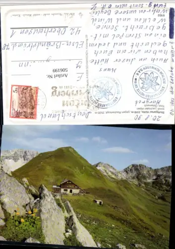 506199,Suttgarter-Hütte Berghütte b. Steeg geg. Rauherkopf Bergkulisse