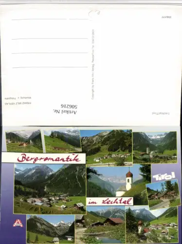 506216,Lechtal Gemeinden Totale Kirche Mehrbildkarte