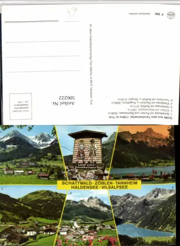 506222,Schattwald Zöblen Tannheim Haldensee Vilsalpsee Mehrbildkarte
