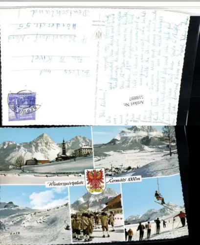 518897,Lermoos Totale Sessellift Musikkapelle Winterbilder Mehrbildkarte