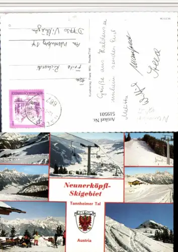 519501,Tannheim Neunerköpfl Sessellift Winterbilder Mehrbildkarte