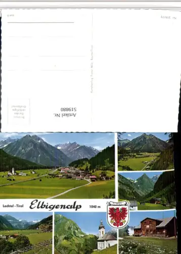 519880,Elbigenalp Totale Kirche Mehrbildkarte