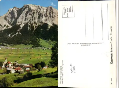 519939,Lermoos u. Ehrwald Totale m. Zugspitze Bergkulisse