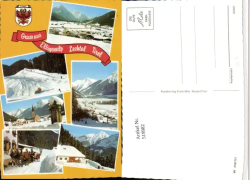 519982,Elbigenalp Totale Pferdeschlitten Winterbilder Mehrbildkarte