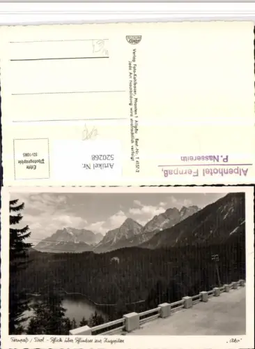 520268,Fernpass b. Biberwier m. Blindsee geg. Zugspitze Bergkulisse