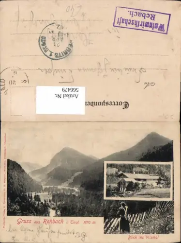 566479,Litho Schattwald Rehbach i. Tirol Blick ins Vilsthal