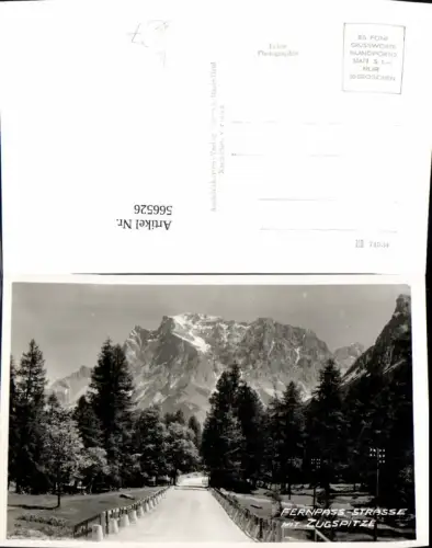 566526,Foto Ak Fernpaßstraße m. Zugspitze Biberwier