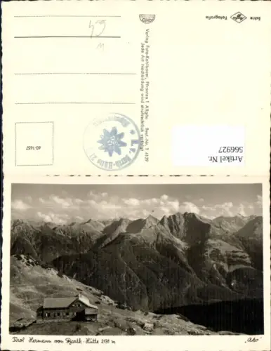 566927,Foto Ak Hermann v. Barth Hütte Hermann-von-Barth-Hütte Elbigenalp