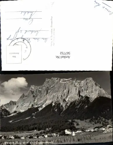 567732,Foto Ak Ehrwald i. Tirol m. Zugspitzmassiv