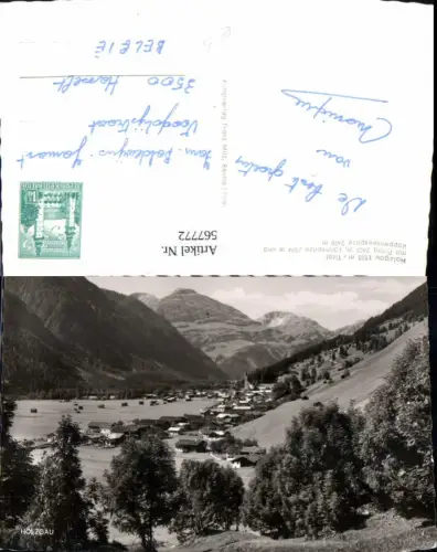 567772,Foto Ak Holzgau m. Pimig Lärchspitze u. Rappenseespitze