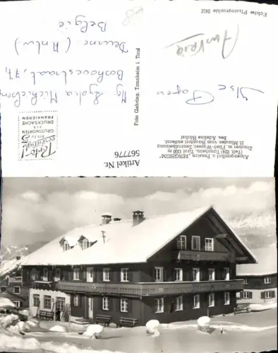 567776,Foto Ak Tannheim Alpengasthof Pension Bergheim Winteransicht