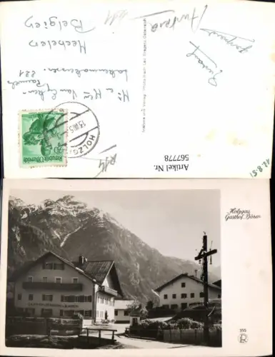 567778,Foto Ak Holzgau Gasthof Bären Wegkreuz Kreuz pub Risch-Lau 355