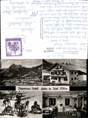 573755,Mehrbild Ak Jägerhaus Fichtl Grän Rehe Wild