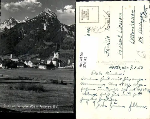 574341,Foto Ak Reutte m. Gernspitze Ausserfern