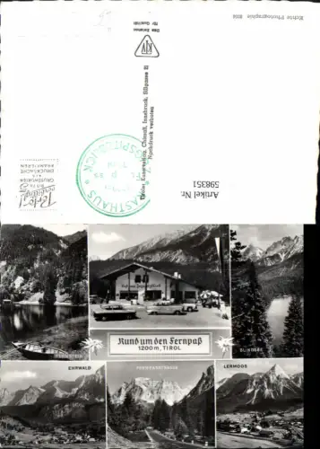 598351,Mehrbild Ak Rund u. d. Fernpaß Biberwier Rasthaus Zugspitzblick Fernstein Lermoos Blindsee