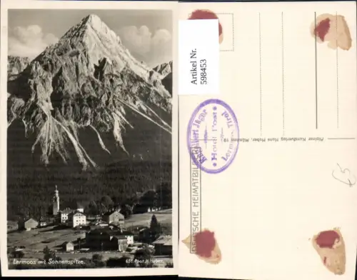 598453,Lermoos m. Sonnenspitze pub H. Huber 651