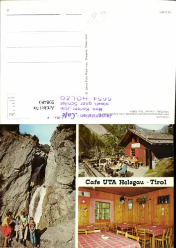 598480,Mehrbild Ak Holzgau Lechtal Cafe Uta Simswasserfall