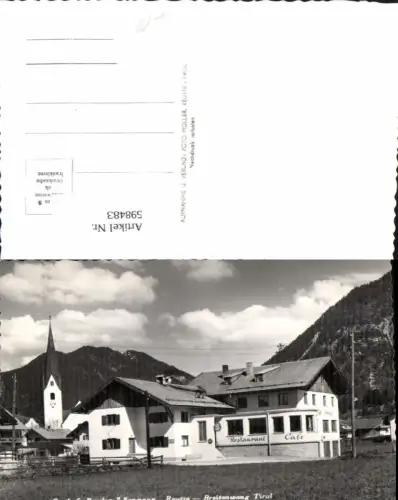 598483,Foto Ak Breitenwang Gasthof Pension Sonnegg u. Kirche