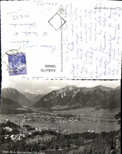 598486,Foto Ak Reutte m. Urisee u. Lechtal