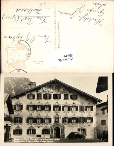 598491,Foto Ak Reutte Gasthof zum schwarzen Adler Fresko Johann Zeiler