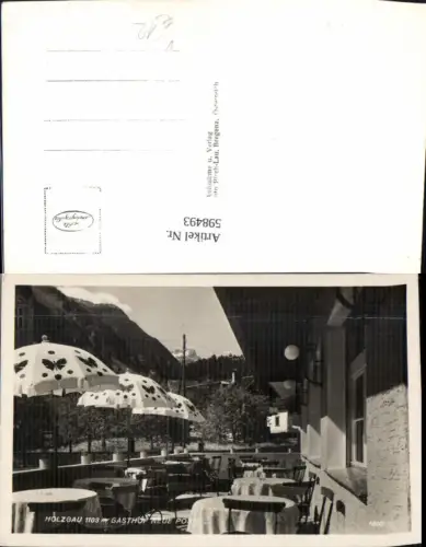 598493,Foto Ak Holzgau Gasthof Neue Post Ansicht Terrasse pub Risch-Lau 4900