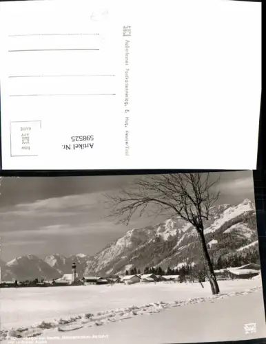 598525,Foto Ak Wängle b. Reutte Hahnenkamm-Abfahrt u. Lechtaler Alpen Winteransicht
