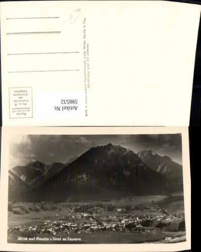 598532,Foto Ak Blick auf Reutte m. Tauern