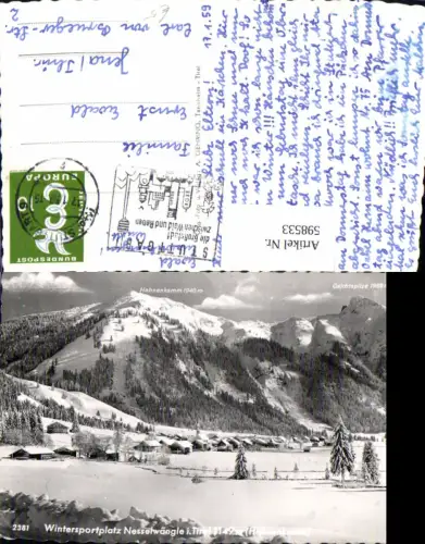 598533,Foto Ak Wintersportplatz Nesselwängle Winteransicht