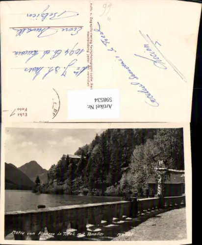 598534,Foto Ak Motiv v. Plansee m. Thaneller Breitenwang Hotel Forelle