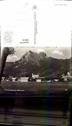 598539,Foto Ak Grän m. Aggenstein Ansicht m. Kirche