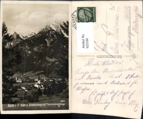 622100,Foto Ak Reutte Breitenwang m. Tannheimer Berge