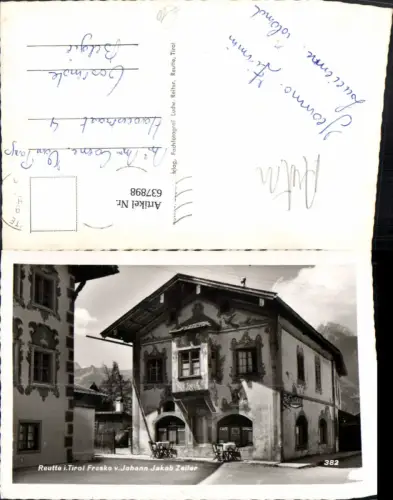 637898,Foto Ak Reutte i. Tirol Fresko v. Johann Jakob Zeiler Cafe Singer