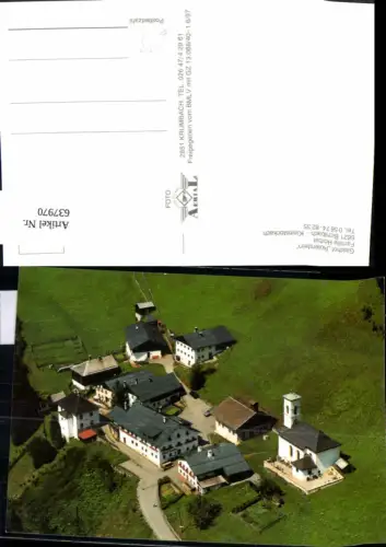 637970,Luftbild Bichlbach Kleinstockach Gasthof Roterstein Kirche Kirchlein