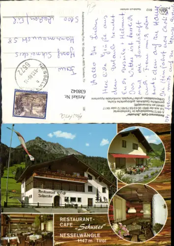 638042,Mehrbild Ak Nesselwängle i. Tannheimertal Restaurant Cafe Schuster