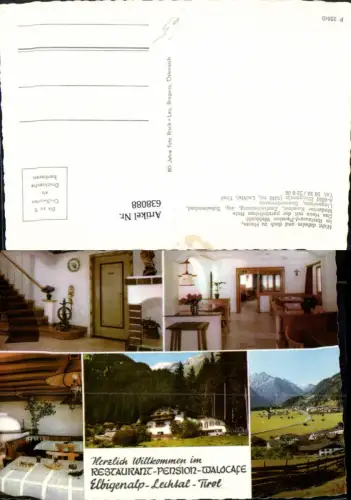 638088,Mehrbild Ak Elbigenalp Lechtal Restaurant Pension Waldcafe