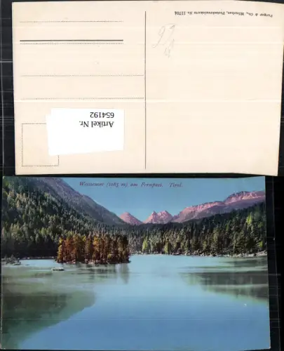 654192,Biberwier Weissensee a. Fernpass Tirol pub Purger Co 11704