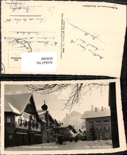 659288,Foto Ak Reutte Hauptstrasse Thaneller Winteransicht pub Risch-Lau 11250