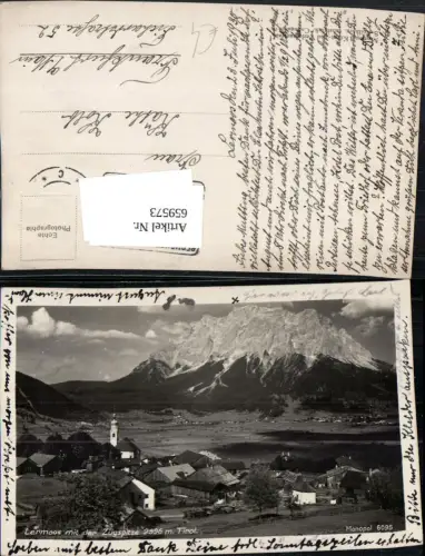 659573,Foto Ak Lermoos mit der Zugspitze