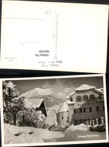 664100,Foto Ak Lermoos Hotel Post im Winter