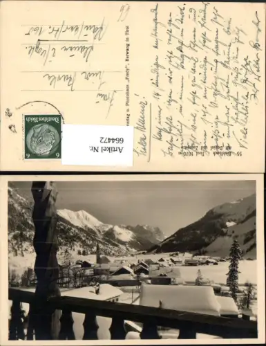 664472,Foto Ak Bichlbach i. Tirol mit Daniel u. Zugspitze Winteransicht