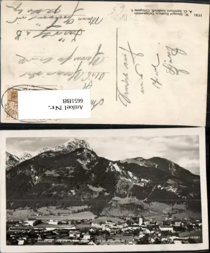 665188,Foto Ak Reutte mit Gernspitze Ausserfern Bahnpost Zug 1119 Reutte