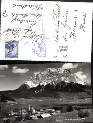665294,Foto Ak Lermoos mit Zugspitze