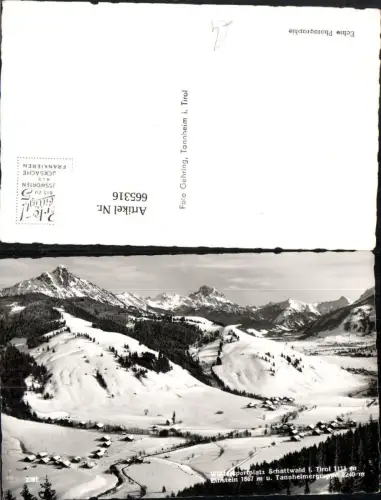 665316,Foto Ak Schattwald i. Tirol Einstein u. Tannheimergruppe i. Winter