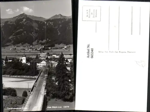 665340,Foto Ak Lechaschau Ansicht mit Brücke pub Risch-Lau 1379
