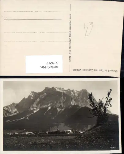 667697,Foto Ak Ehrwald in Tirol mit Zugspitze