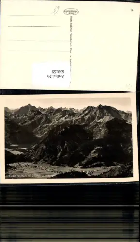 668159,Foto Ak Blick nach Tannheim m. Geishorn u. Hochvogel