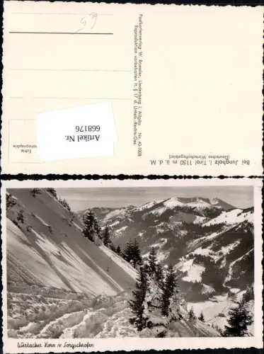 668176,Foto Ak Jungholz i. Tirol Wertsacher Horn v. Sorgschrofen