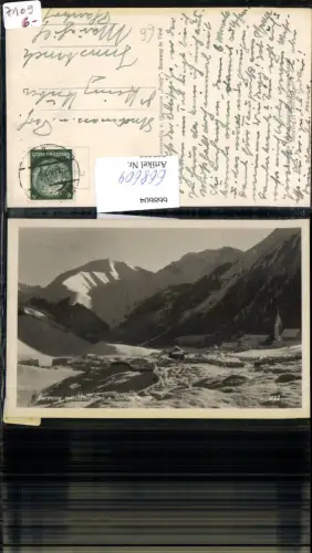 668604,Foto Ak Berwang mit Bleispitze u. Gartnerwand im Winter